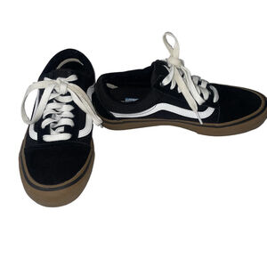 Men's Vans Old Skool Pro Skate Shoes Black White Gum Sole Size 6